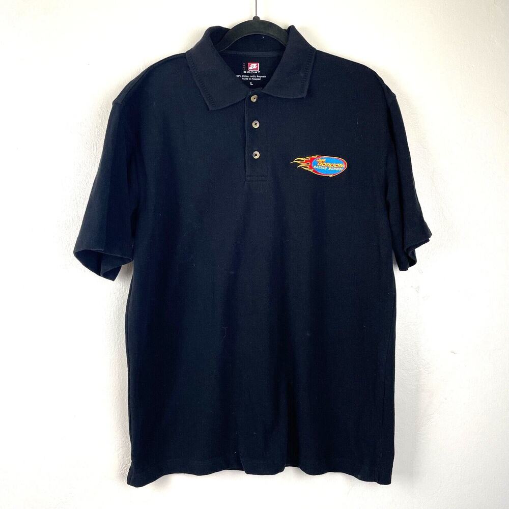 Jeff Gordon #24 Racing School Black Polo Shirt Men's Size Large NASCAR‎